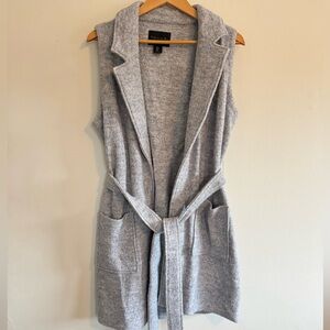 Tahari Women’s Wool Blend Open Front Vest Duster